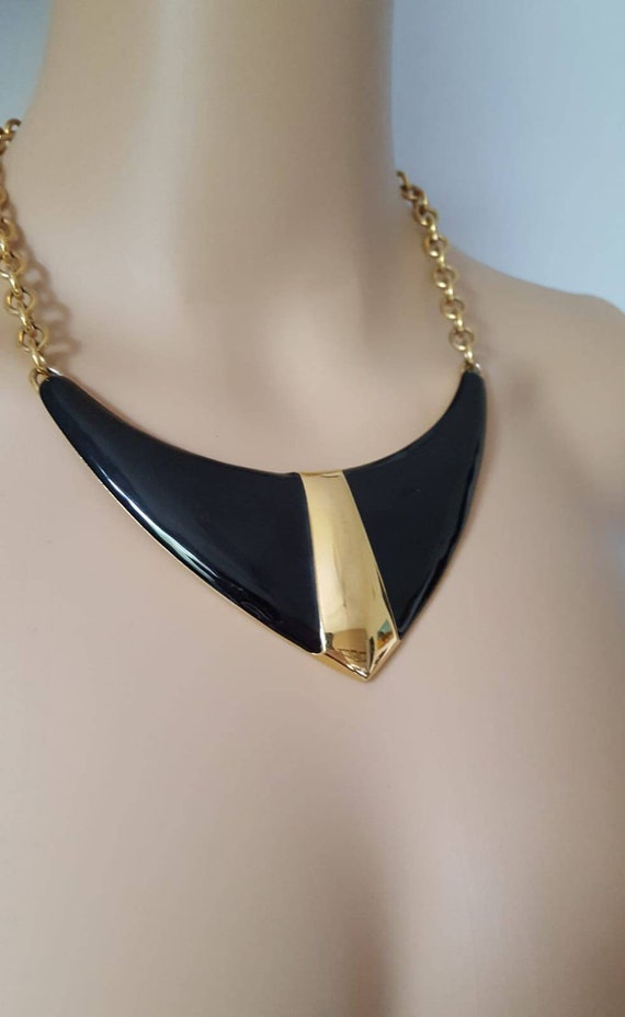 MONET  Necklace, MONET Collar, Modernist Triangle 