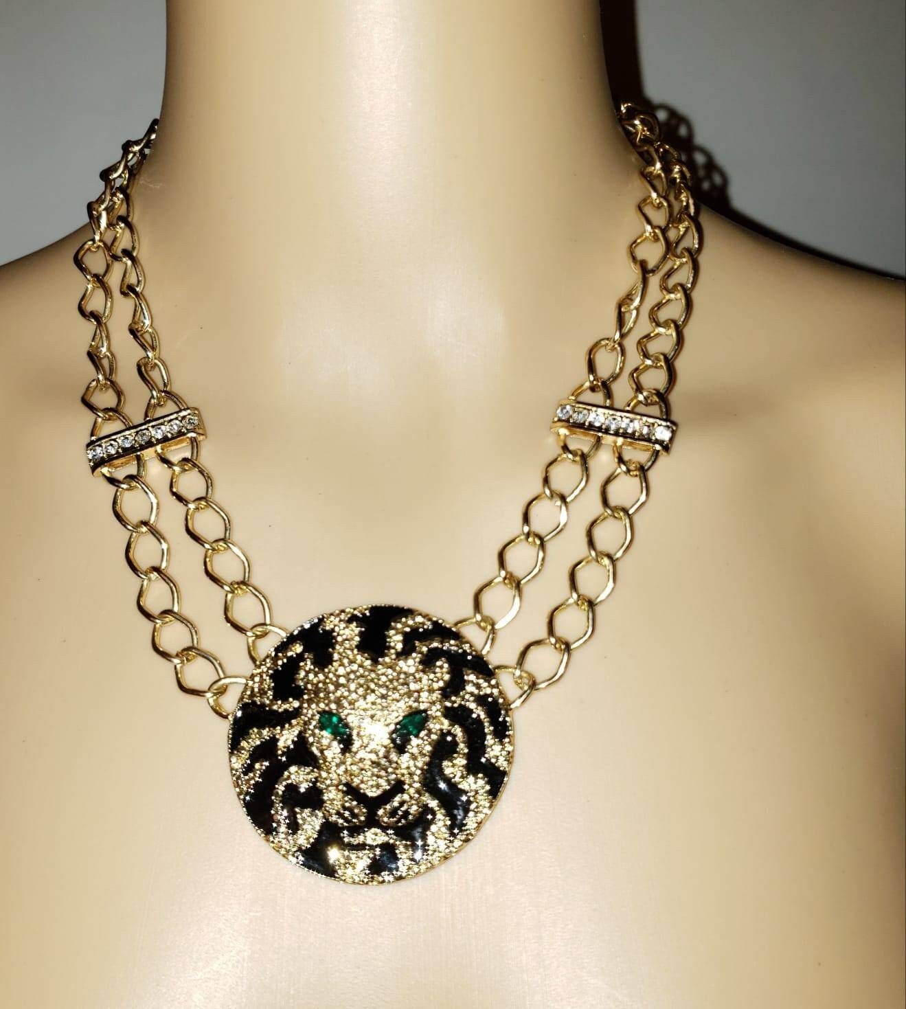 Jaguar Pendant Necklace Vintage Leopard Necklace Animal - Etsy