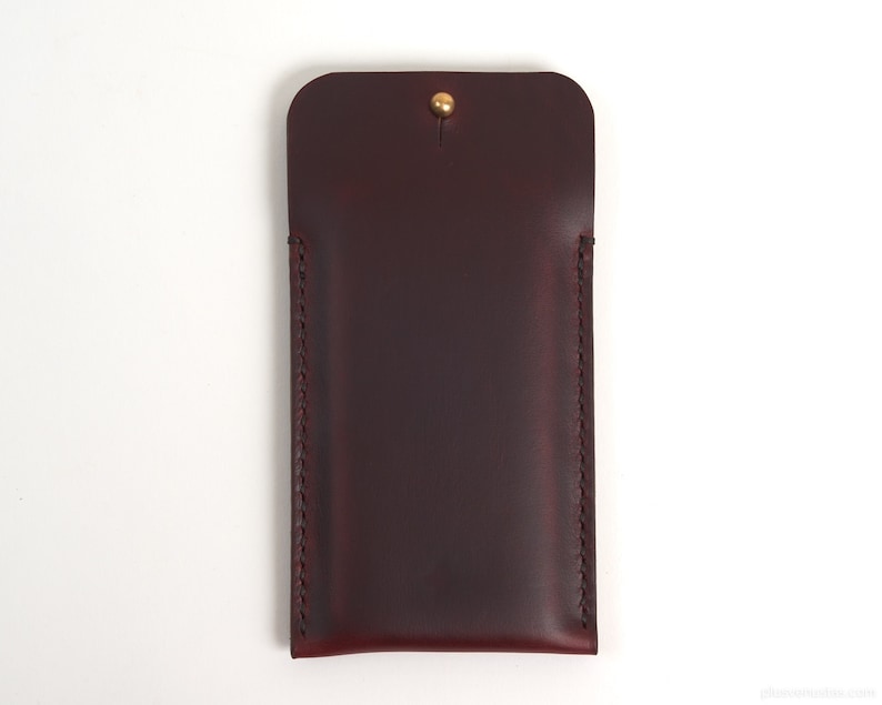 iPhone X Leather Sleeve with Button Closure Case Full Grain Horween Leather