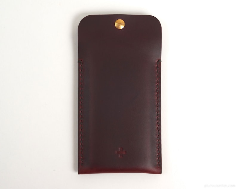 iPhone X Leather Sleeve with Button Closure Case Full Grain Horween Leather