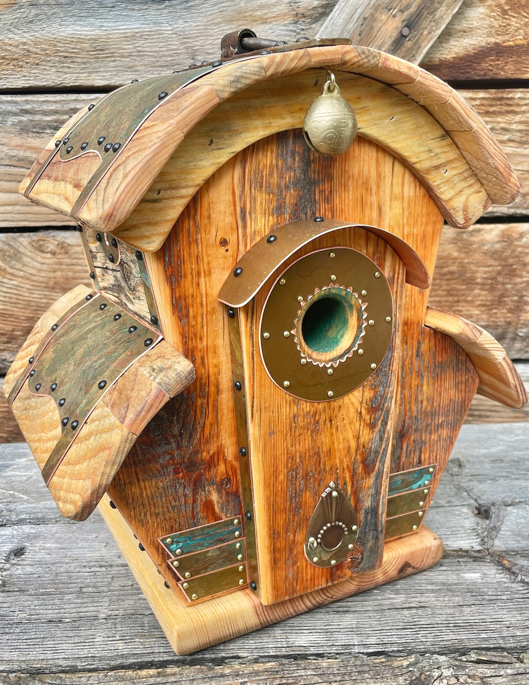 Unique Birdhouse Barnwood Villa Handmade Reclaimed Vintage Birdhouse
