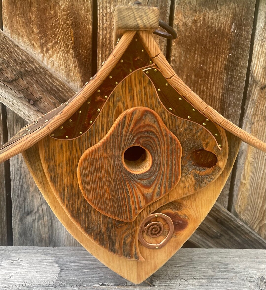 Unique Birdhouse Barnwood Reclaimed Handmade Birdhouse Wedding Gift