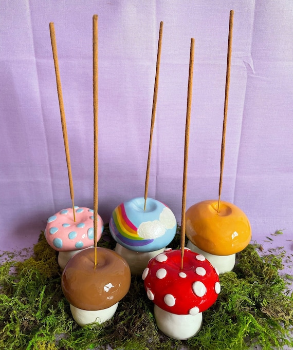 Ceramic Mushroom Incense Burners Etsy
