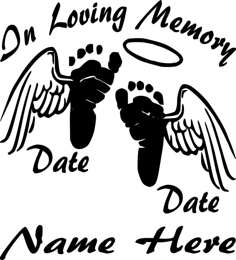 In Loving Memory Angel Wings Vinyl Decal for Car Window laptop tumbler