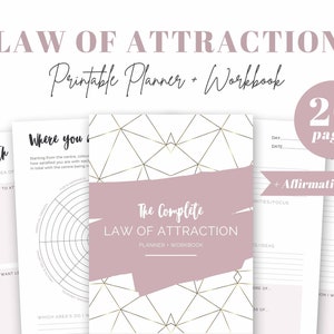 Law of Attraction Planner, Printable LOA Workbook, Manifesting Plan ...