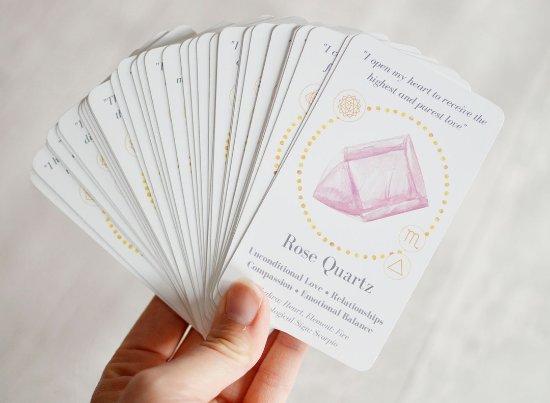 Crystal Guidance Oracle Deck, Printable Oracle Cards, INSTANT DOWNLOAD