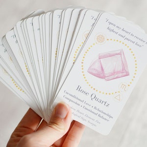 Crystal Guidance Oracle Deck, Printable Oracle Cards, INSTANT DOWNLOAD, Crystal Healing Oracle Cards, Daily Affirmations