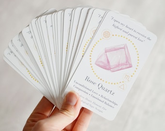 Crystal Guidance Oracle Deck, Printable Oracle Cards, INSTANT DOWNLOAD, Crystal Healing Oracle Cards, Daily Affirmations