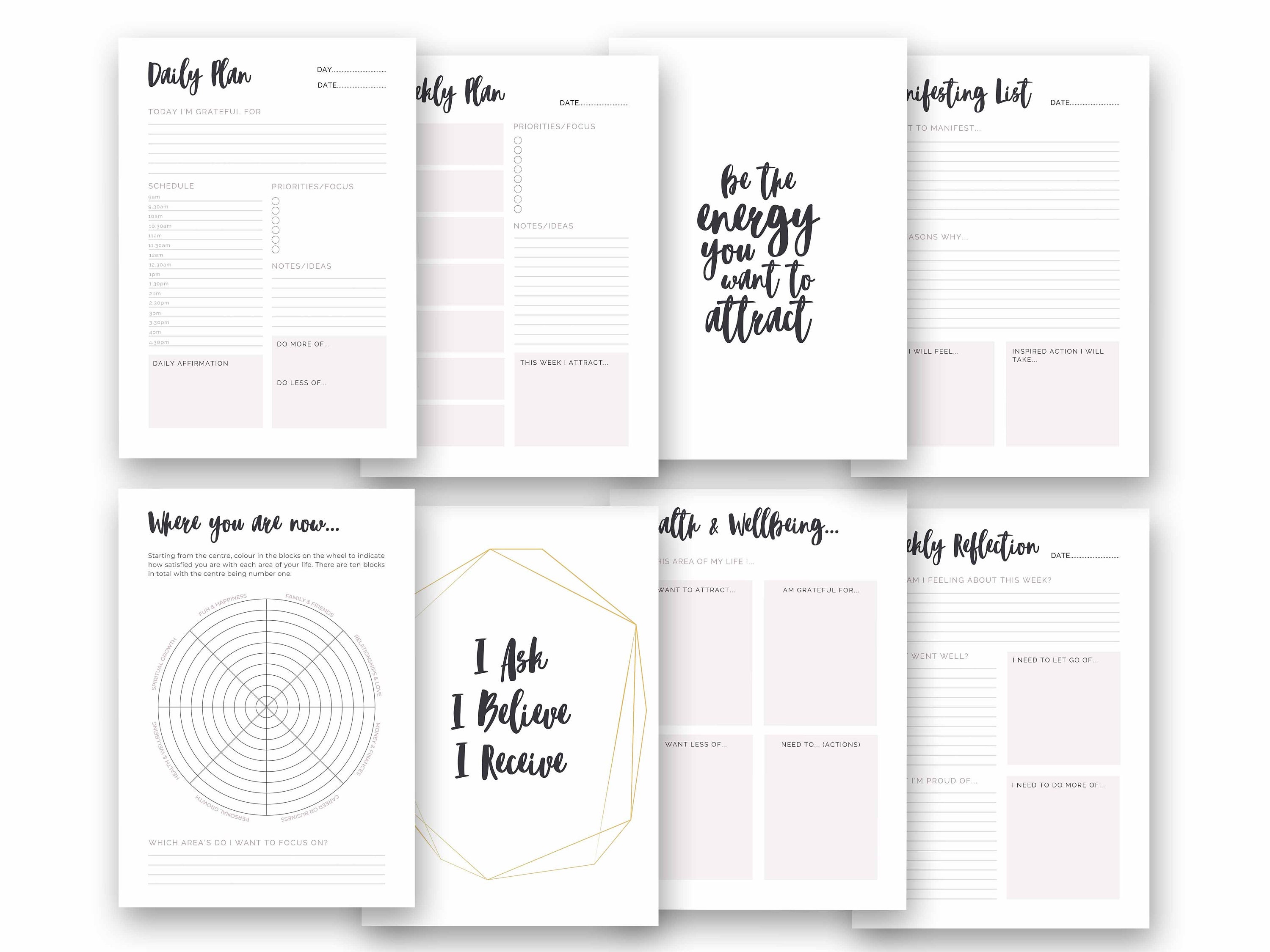 Law of Attraction Planner Printable LOA Workbook Manifesting - Etsy Canada