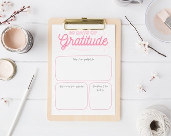 60 Days of Gratitude, Printable Gratitude Journal Page, INSTANT DOWNLOAD, Gratitude Planner Page, A4 & A5 PDF