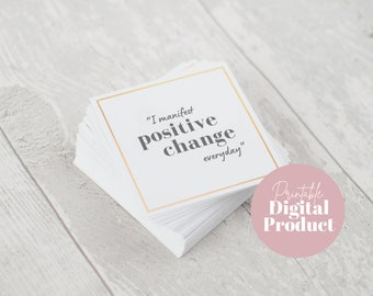 Affirmation Card Deck, Printable Affirmations, Law of Attraction Deck, Self Love Messages, Daily Reflection Cards, Oracle, 54 Cards, LOA