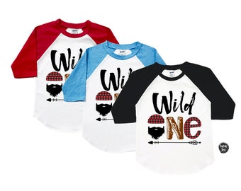Wild One Lumberjack Birthday Shirt: Buffalo Plaid First Birthday