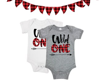 Wild One Birthday Shirt - 1st Birthday - Lumberjack Shirt - Buffalo Plaid Shirt - ONE Year Old - Birthday Party - Lumberjack Birthday