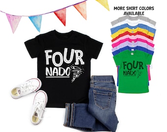 Fournado Birthday Shirt: Fourth Birthday Tornado Tee