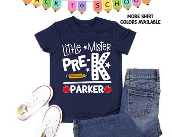 Little Mister PreK Shirts - Personalized with Name - Back to School Shirts - First Day of School Shirts - School Shirts - Class of 2035