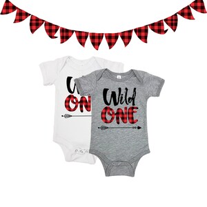 Buffalo plaid first birthday shirt on sale