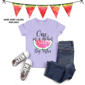 One in a Melon Sister Shirts - Unisex Kids Shirt - Birthday Shirt for Sister - Watermelon Theme Birthday Shirts - First Birthday - Melon