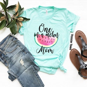 One in a Melon Mom Shirts - Unisex Adult Shirt - Birthday Shirt for Mom - Watermelon Theme Birthday Shirts - First Birthday - One in a Melon
