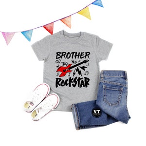 Sister of the Rockstar Shirt - Brother of the Rockstar - Rock N&#39; Roll Birthday Shirt - Rock Theme Birthday - One Rocks - Guitar Birthday