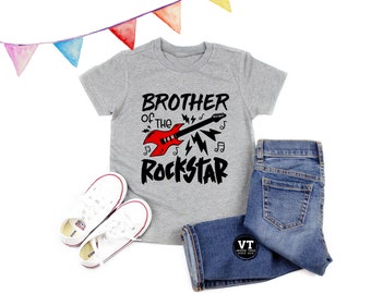Sister of the Rockstar Shirt - Brother of the Rockstar - Rock N' Roll Birthday Shirt - Rock Theme Birthday - One Rocks - Guitar Birthday
