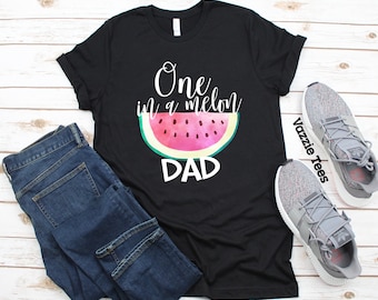 One in a Melon Dad Shirts - Unisex Adult Shirt - Birthday Shirt for Dad - Watermelon Theme Birthday Shirts - First Birthday - One in a Melon