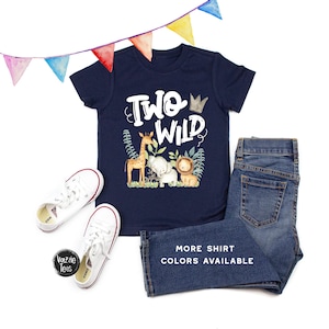 Two Wild Safari 2nd Birthday Shirt - Jungle Animal Theme