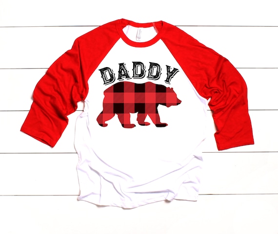 Daddy Bear Shirts Buffalo Plaid Bear 