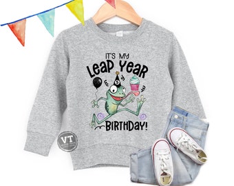 Leap Year Birthday Sweatshirt - Long Sleeve - Leap Day 2024 - Leap Year Shirt - Leap Year Birthday Shirt - 02 29 Shirt - Frog Leap Year
