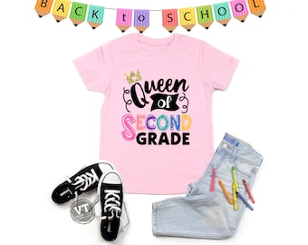 Queen of Second Grade Shirt - Back to School Tee