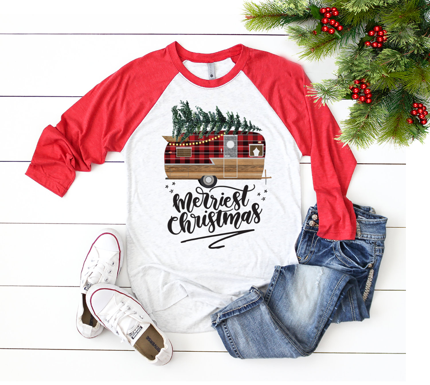 Merriest Christmas Camper Shirt Holiday Camper Shirts | Etsy
