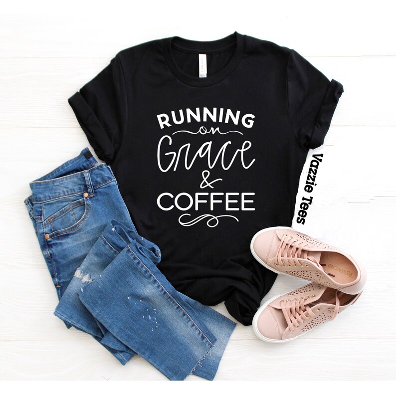 Running on Grace and Coffee Black Dusty Blue or Peach - Etsy
