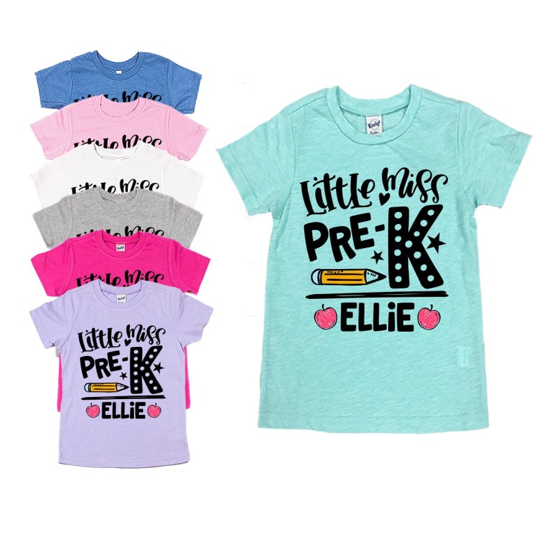 Little Miss Prek Shirts Personalized With Name Back to Etsy