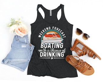 Boating and Drinking Tank Top: Weekend Forecast TriBlend Racerback