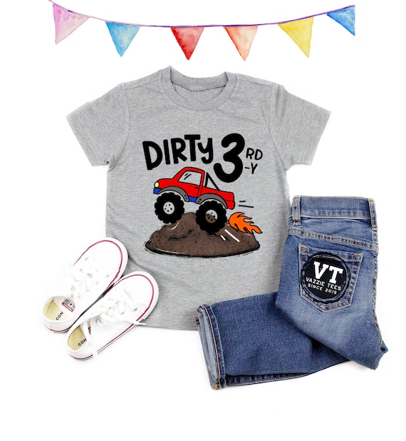 Kids Monster Trucks 3rd Birthday Party Shirt Three Years Kids Monster Trucks 3rd Birthday Party Shirt Three Years