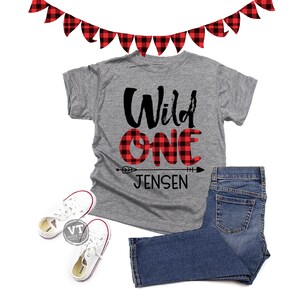 Wild One Birthday Shirt - 1st Birthday - Lumberjack Shirt - Buffalo Plaid Shirt - ONE Year Old - Birthday Party - Lumberjack Birthday