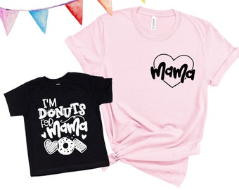 Donut Mama and Child Shirt Set: Matching Mother's Day Tees