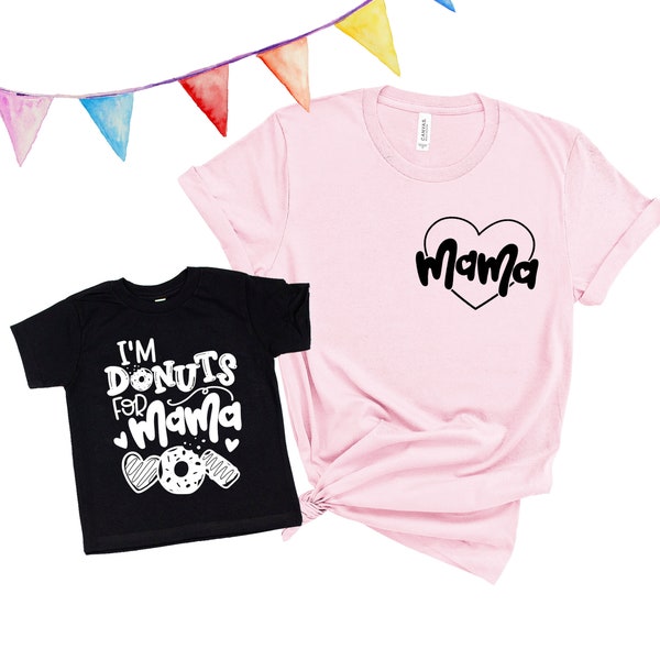 Mama and Child Shirt Set - I'm Donuts for my Mama Shirt - Matching Mom and Child Tees - Donut Shirts - Unisex Kids - Mothers Day shirts