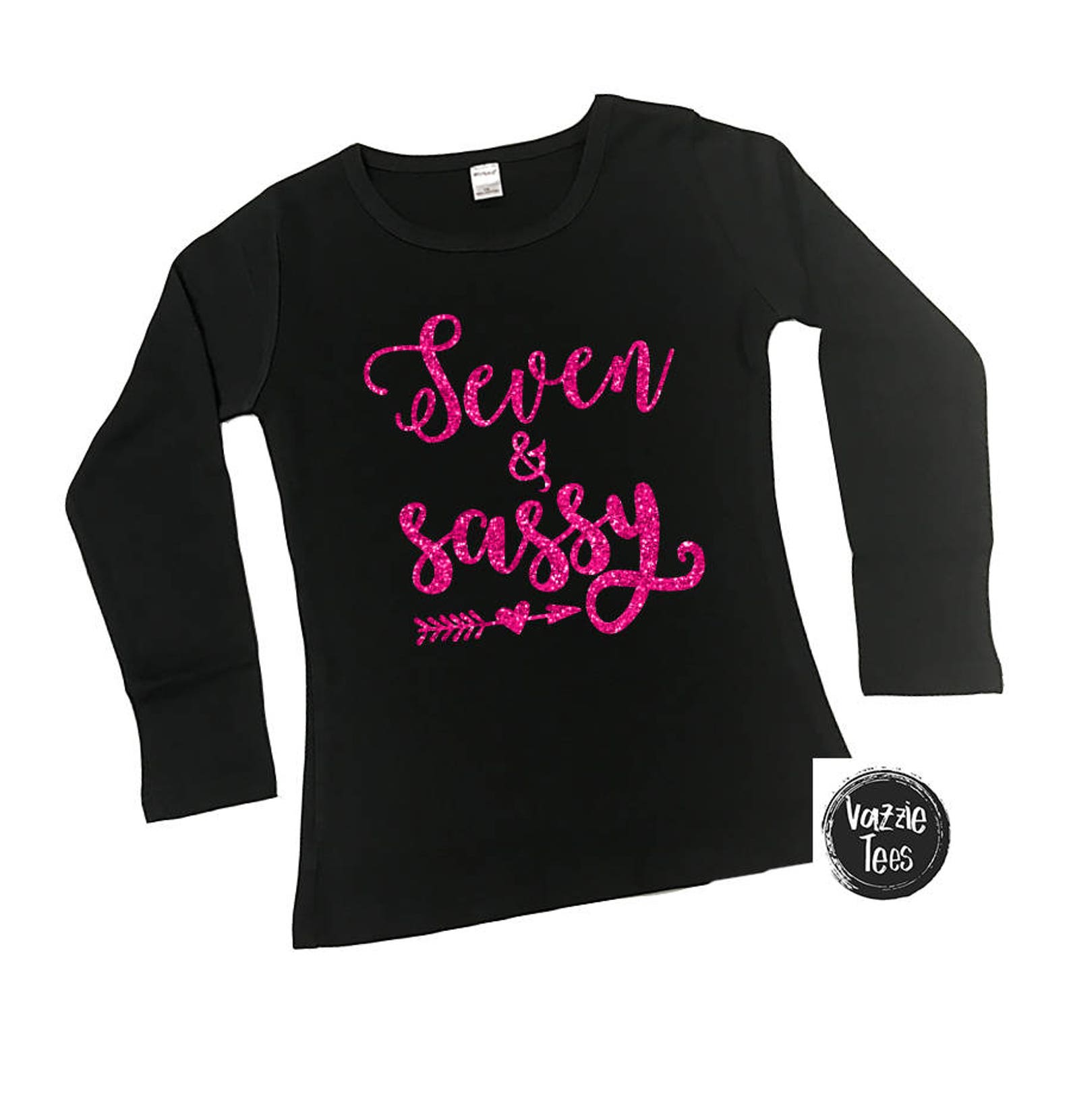 Seven and Sassy Birthday Girls' Shirts Birthday Girl Etsy