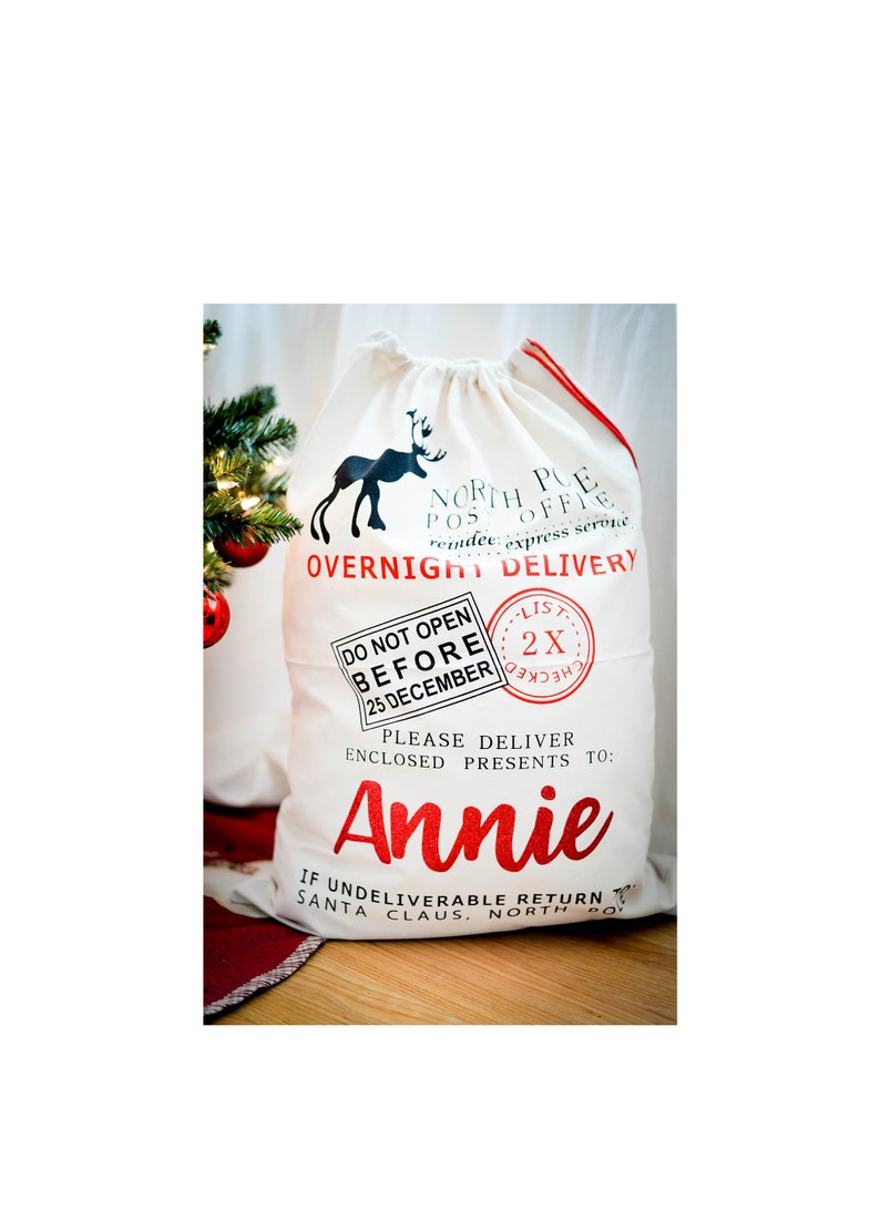 Personalized Santa Sack Bags - Christmas Gifts - Canvas Tote- Christmas tote - Holiday Sacks - Holiday Bags - Santa Bags - Christmas Bags 