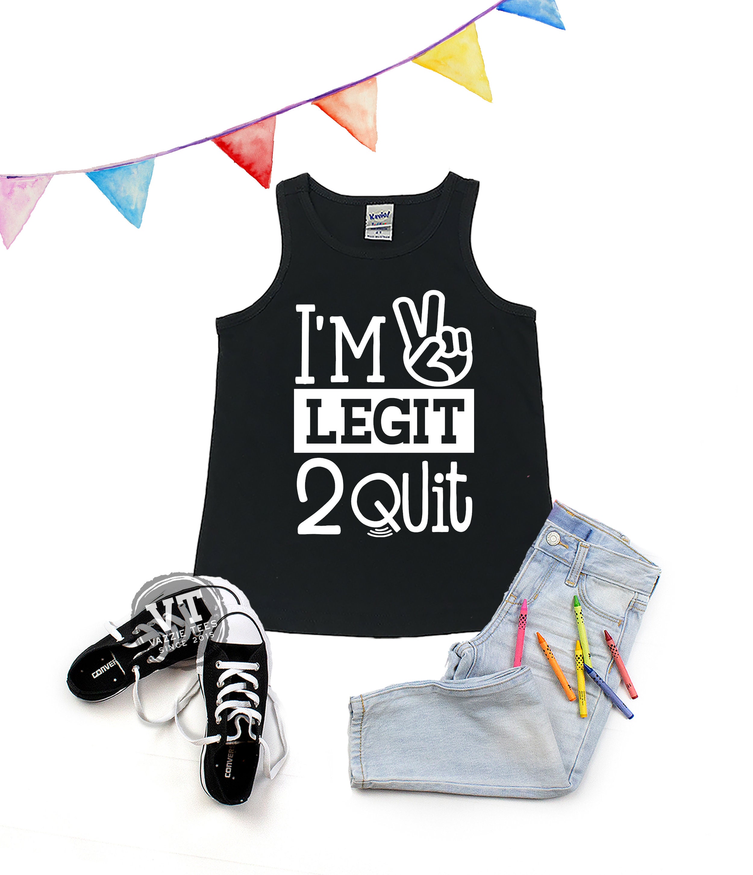 I'm 2 Legit 2 Quit Toddler Tank Top - 2nd Birthday Outfit