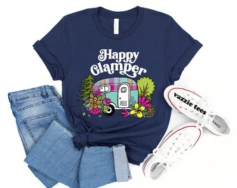 Happy Glamper Shirt - Floral TeePee, Glamping Trip Shirt