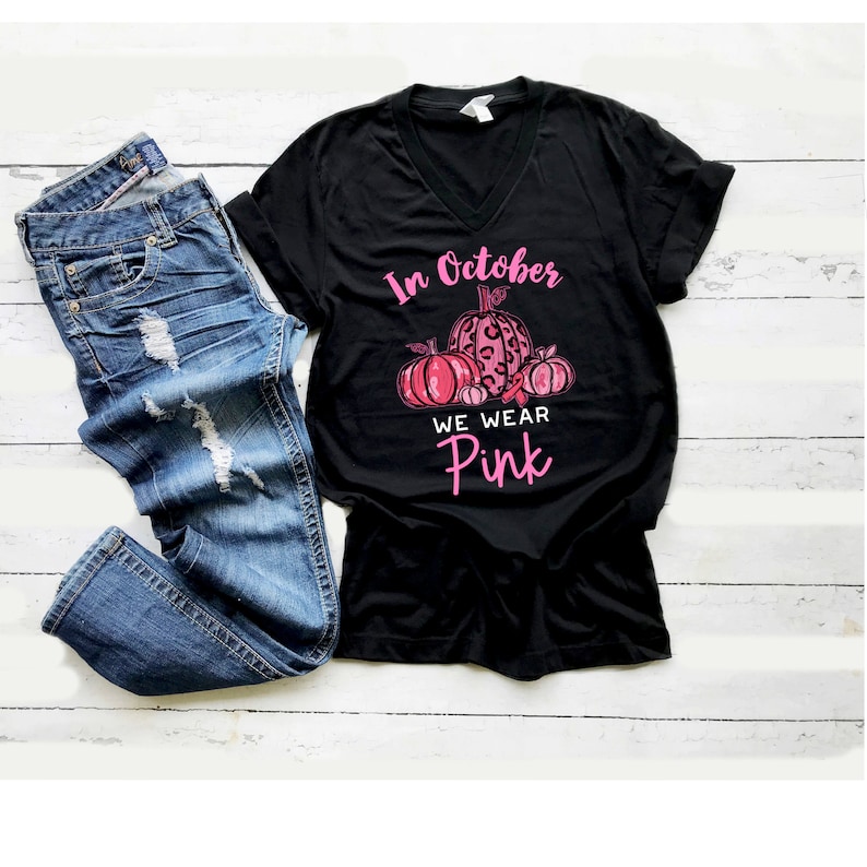 In October We Wear Pink Shirt Breast Cancer Awareness Shirts - Etsy