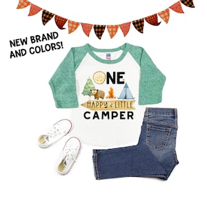 One Happy Camper Shirt - First Birthday Shirt - ONE - Happy Camper Shirts - Unisex Kids' Shirts - Camper Theme Birthday Shirt -