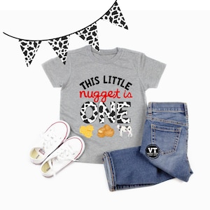 This Little Nugget is ONE Kids Shirt: Chicken Nugget Theme Birthday