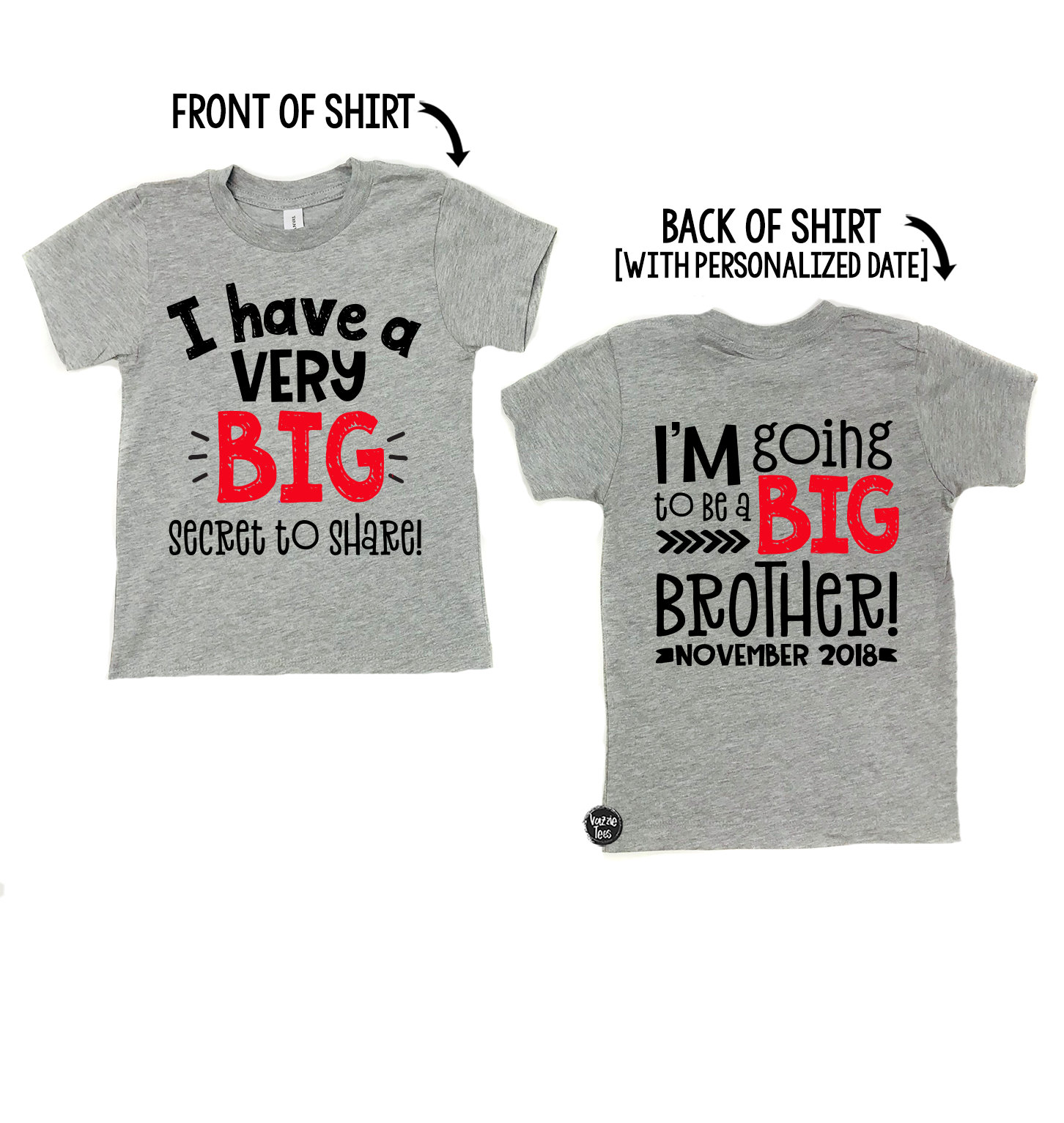 I've Got A Secret… I'm Going To Be A Big Brother T-Shirt Only Child Expiring 