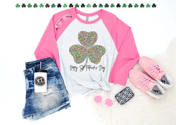 Colorful Clover Shirt - Unisex Adult Shirts - St. Patrick's Day Shirt - Rainbow Clover - St. Paddy's Day - Happy St Patricks Day Shirts