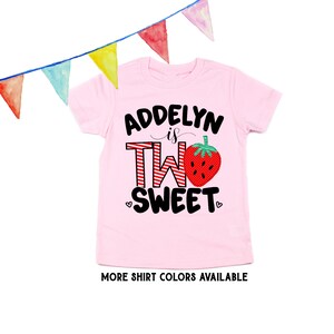 Two Sweet Strawberry Birthday Shirt - Personalized Second Birthday
