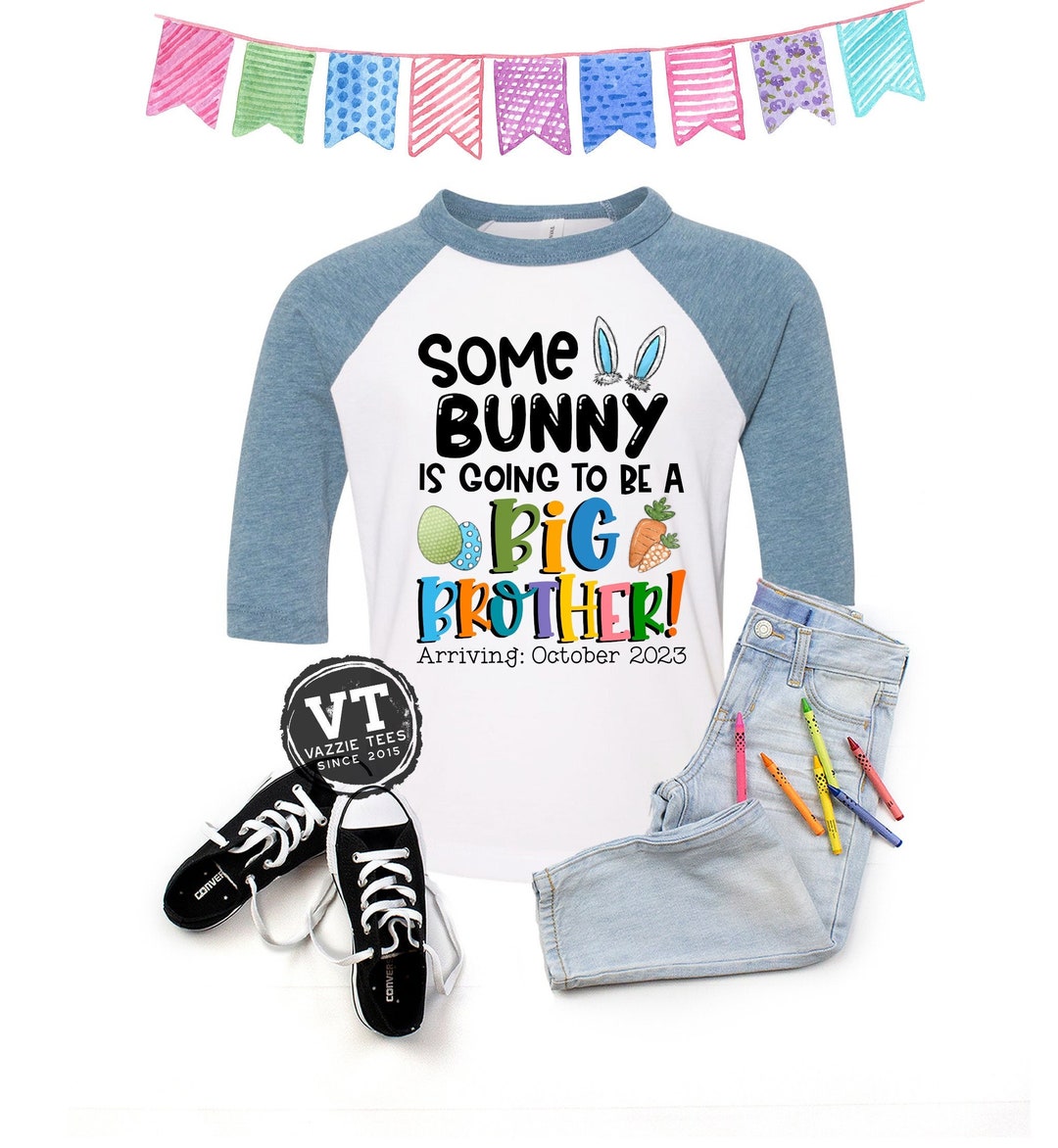 Some Bunny is Going to Be a Big Brother Shirt Easter Baby Announcement
