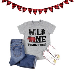 Chemise 1er anniversaire de Wild ONE Bear : fête des bûcherons à carreaux Buffalo, personnalisée