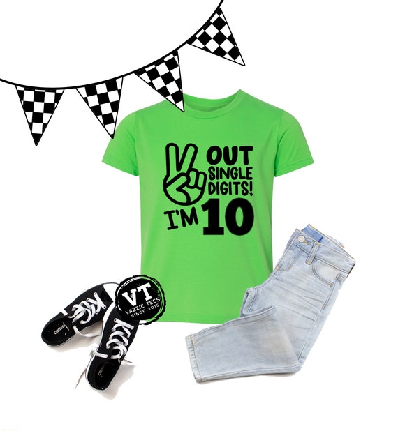 Peace Out Single Digits I'm 10 Shirt - 10 Year Old Birthday